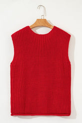 Women's Textured Solid Buttoned Side Pocket Vest Sweater | Zarnesh